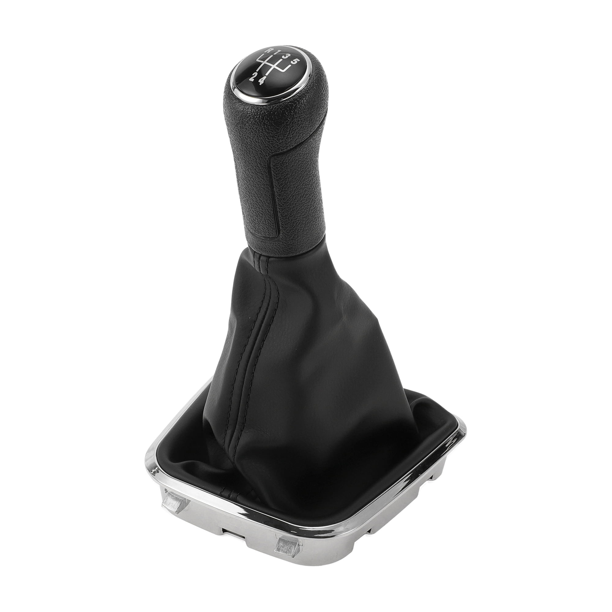 Unique Bargains 5 Speed Manual Gear Shifter Knob with Cover - Car Shift Lever Knob with Cover - for Volkswagen Polo 2014-2017 Plastic Faux Leather Black - 1 Pc