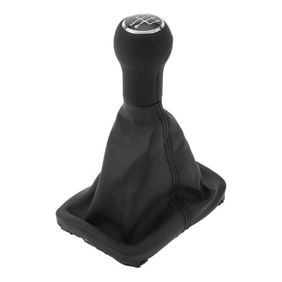 Unique Bargains 5 Speed Manual Gear Shifter Knob with Cover, Gearbox Stick Shifter Lever Knob for Volkswagen Beetle 1998-2010 Plastic Faux Leather Black, 1 Pc