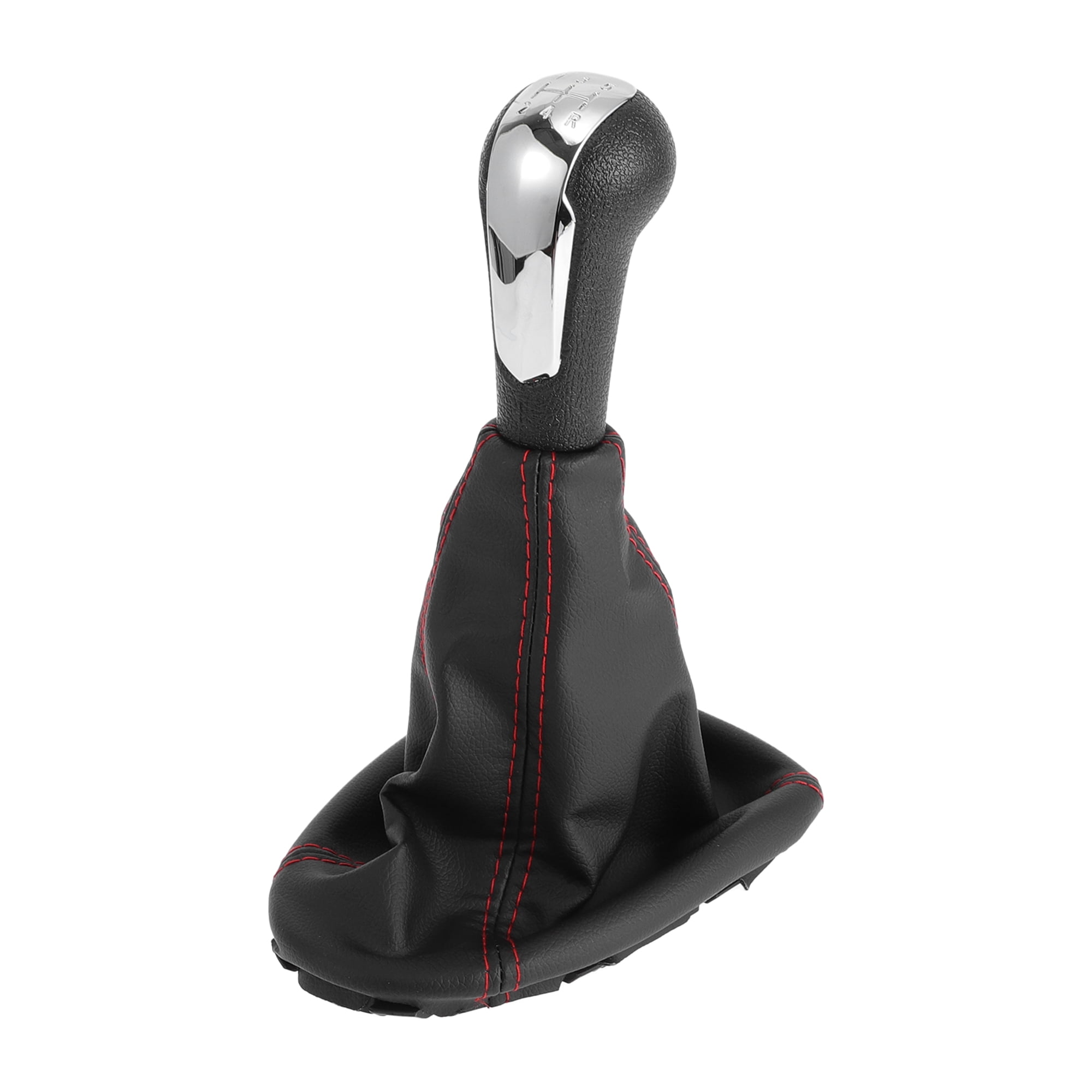Unique Bargains 5 Speed Manual Gear Shifter Knob W/ Cover for Chevrolet Spark 2011-2015 Plastic Faux Leather Gearbox Stick Shifter Lever Knob Black Chrome Silver Tone