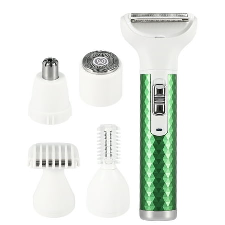 Unique Bargains 5 in 1 Electric Razor Shaver Rechargeable Hair Trimmer Cordless Green