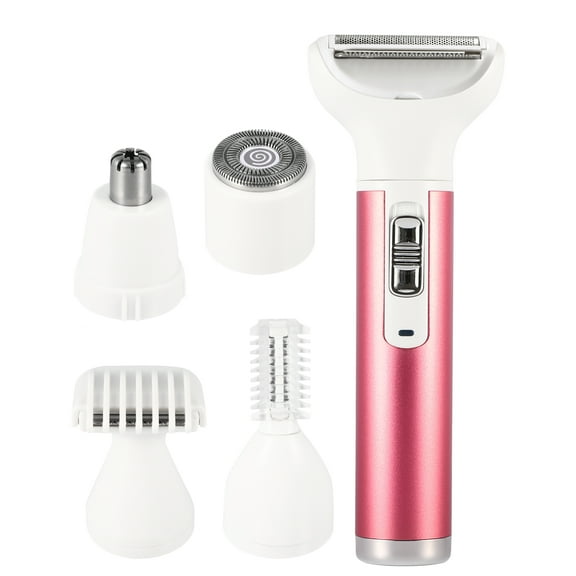 Unique Bargains 5 in 1 Electric Razor Shaver Rechargeable Hair Trimmer Cordless Rose Red