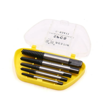 Unique Bargains 5 in 1 Universal Broken Damaged Bolt Screw Extractor Set Remover Tools for Car