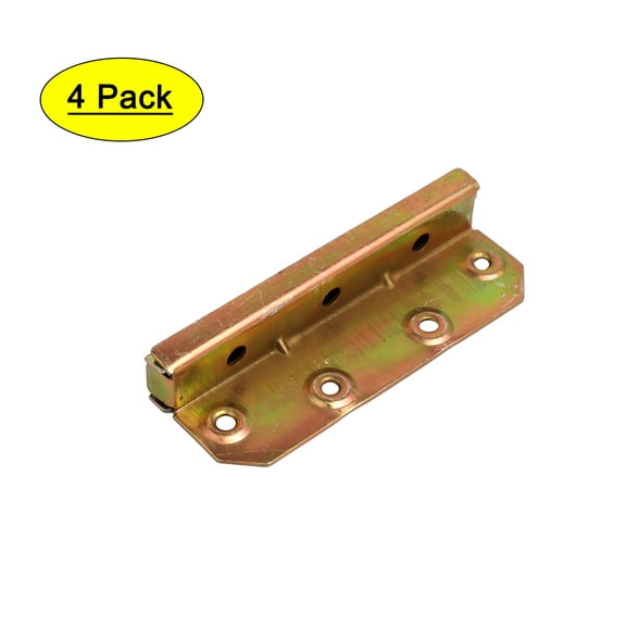 Unique Bargains 5 in. Length Bed Rail Bracket Hinge Fitting Connector Bronze Tone 4pcs