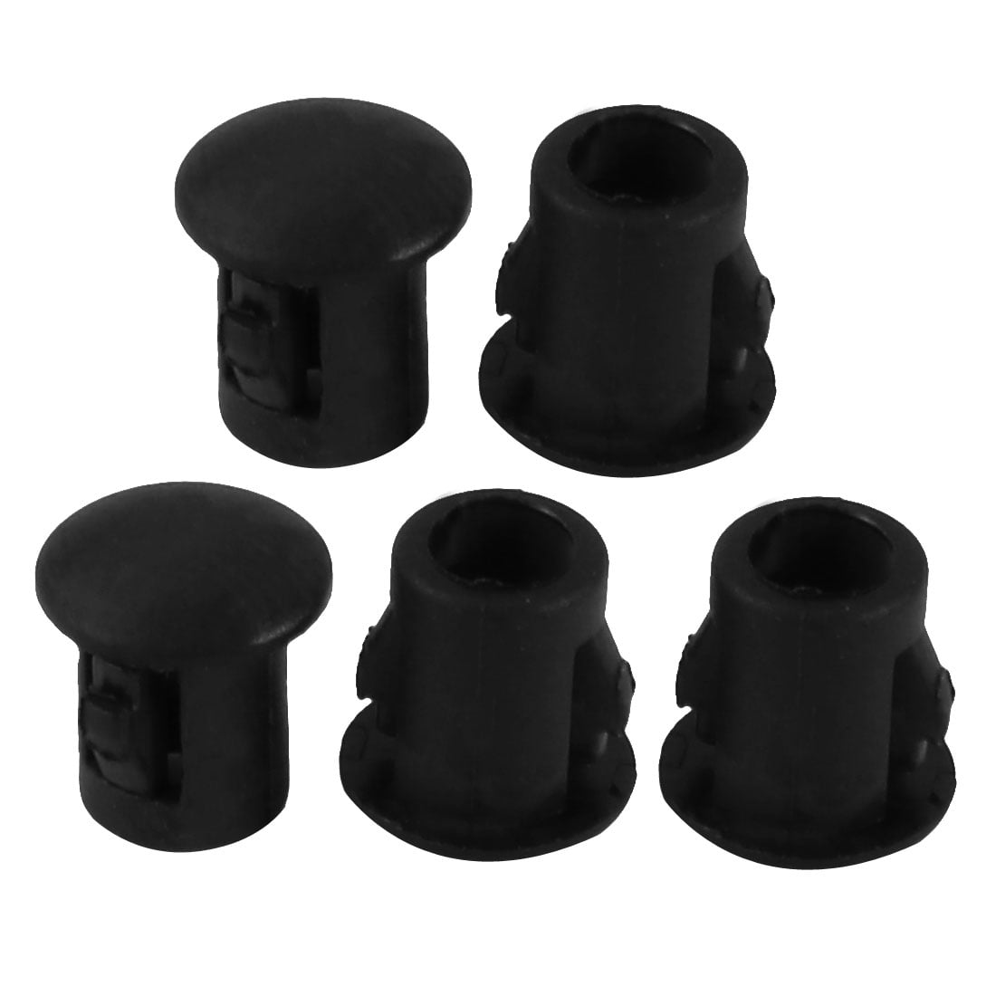 Unique Bargains 5 pcs 5mm Dia Black Plastic Tubing Plug Door and Window Locking Hole Plugs