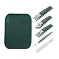 thumbnail image 1 of Unique Bargains 5-piece Set Solid Color Box Nail Clipper Kit Blackish Green for Women for Men, 1 of 6