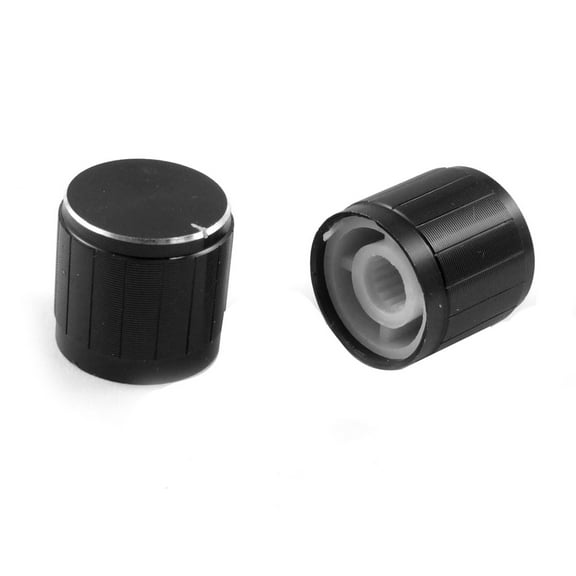 Unique Bargains 5 x 6mm Inner Dia 17mm x 16mm Aluminum Rotary Knobs Black