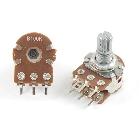 Unique Bargains 5 x Adjustable 6 Pins 100K Ohm Rotary Potentiometers