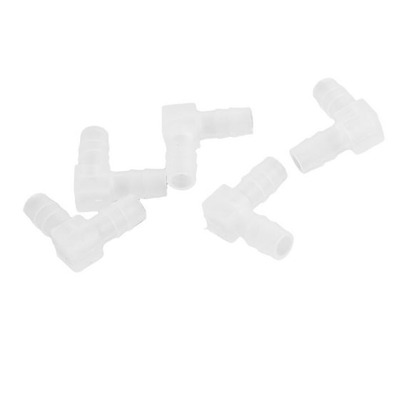 Unique Bargains 5 x Plastic Dual Way Pass L Type Water Line Air Flow Hose Joiner Connector