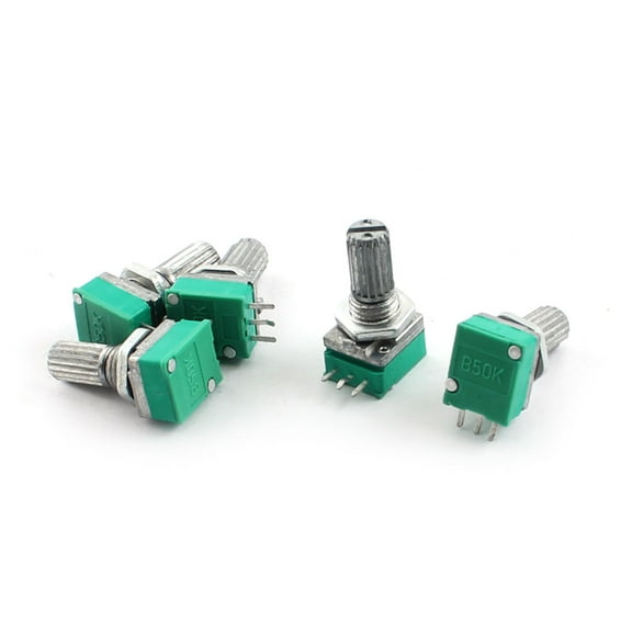 Unique Bargains 5 x Type B 50K Ohm B50K Top Adjustment Single Linear Rotary Taper Potentiometers