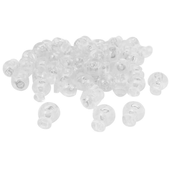 Unique Bargains 50 PCS 8mm x 6mm Hole Backpack Drawstring Spring Cord Locks Ends Clear