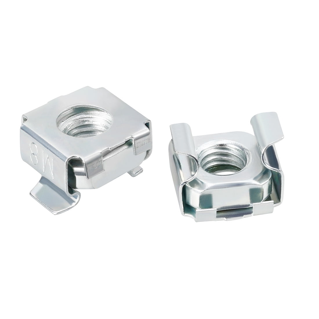 Unique Bargains 50 Pack M8 Cage Nut Carbon Steel Zinc Plated for Server Shelf Cabinet