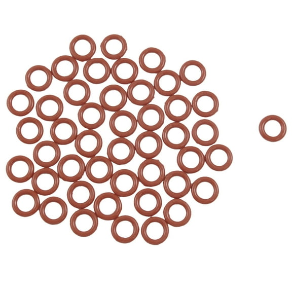 Unique Bargains 50 Pcs 12mm x 2.5mm x 7mm Dark Red Silicone O Rings Oil Seal Washers Gasket