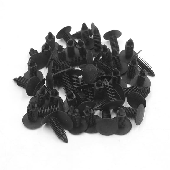 50 Pcs 7mm Hole Black Plastic Car Door Panel Retainer Clips Rivet Fastener