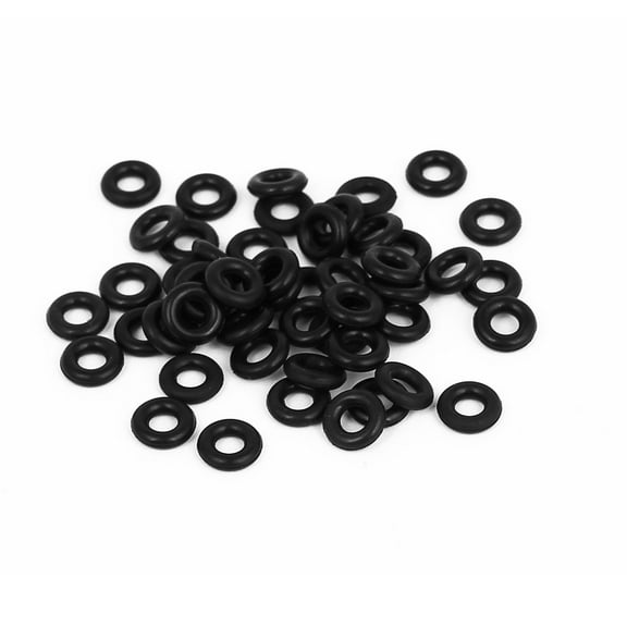 Unique Bargains 50 Pcs 7mmx3mmx2mm Black Rubber Fastener Flat Washer Gasket Ring