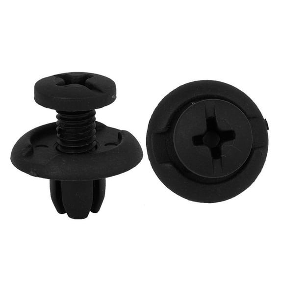Unique Bargains 50 Pcs 8mm Door Panel Trim Clips Fender Push in Nylon Rivets Black