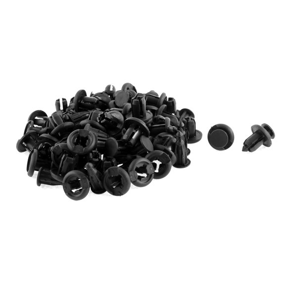 Unique Bargains 50 Pcs Black Car Plastic Body Door Trim Fastener Mat Rivet for 10mm Hole