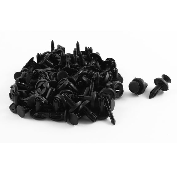 Unique Bargains 50 Pcs Black Car Plastic Splash Guard Fastener Rivet Clips 6mm x 15mm x 18mm