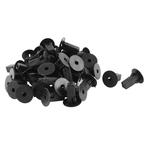 Unique Bargains 50 Pcs Black Plastic Rivet Muds Interior Forming Mat Clips for Toyota Prado