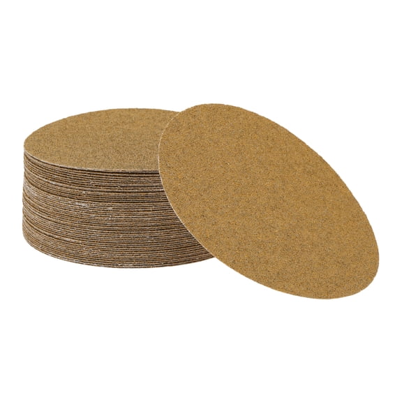 Unique Bargains 50 Pcs Circle Sandpaper 40 Grit Hook and Loop Sheets 6.89"x6.89" Alumina Yellow