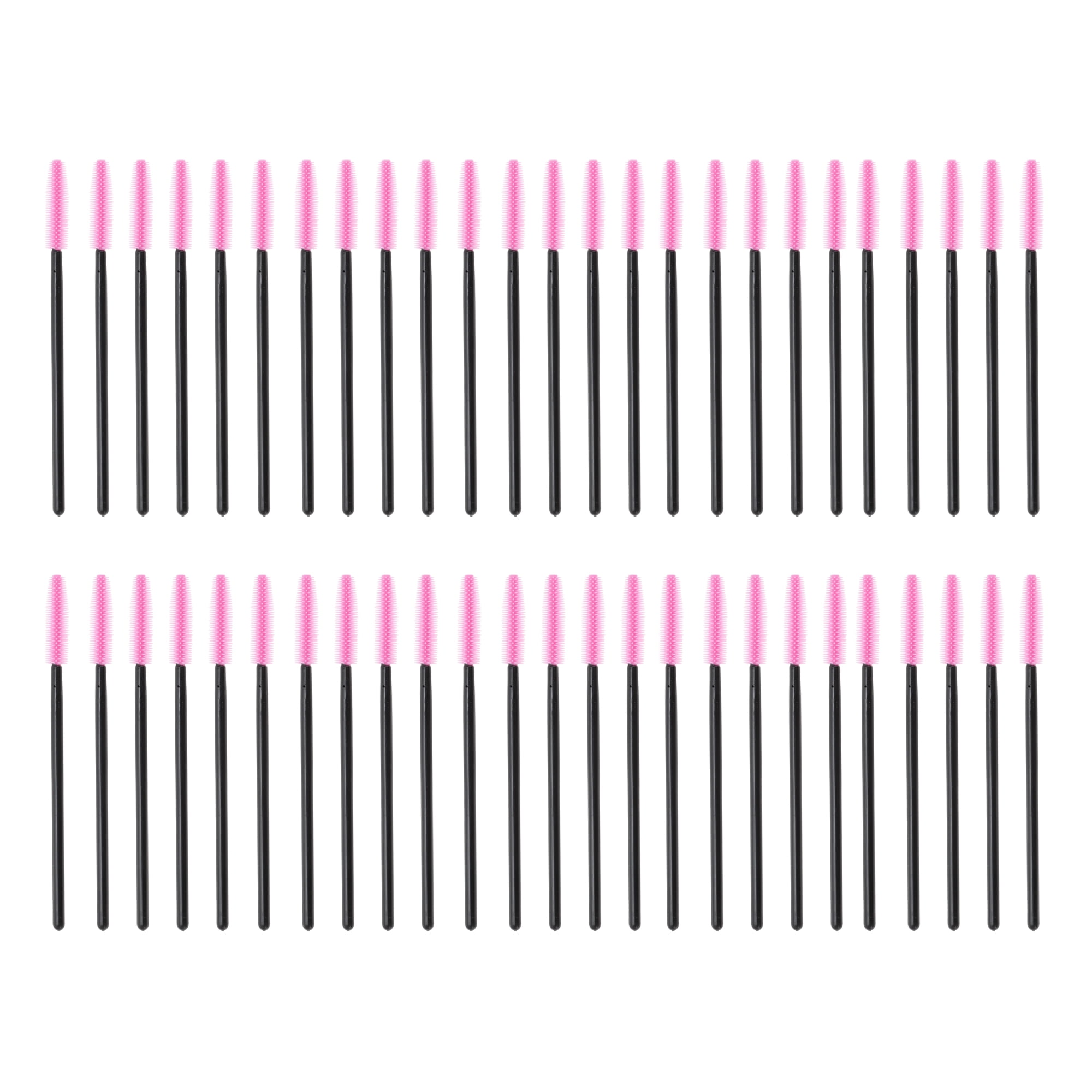 Unique Bargains 50 Pcs Convenient Silicone Eyelash Brush for Bathroom Black, Pink