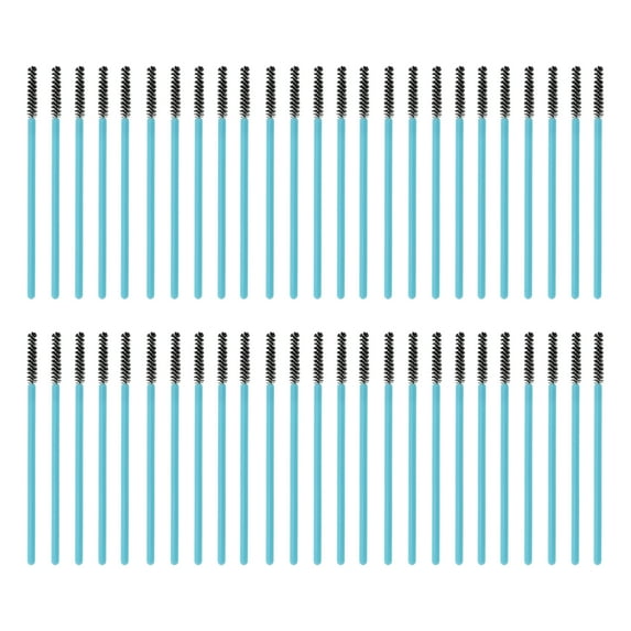 Unique Bargains 50 Pcs Disposable Eyelash Brush for Bathroom Black Light Blue Plastic Nylon