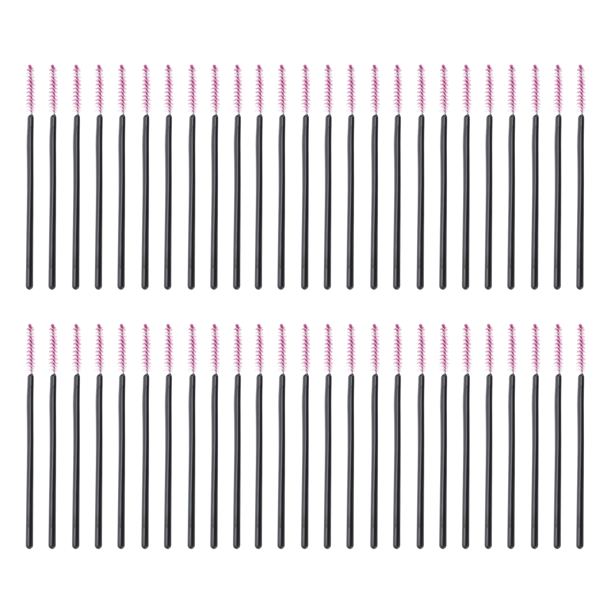 Unique Bargains 50 Pcs Disposable Eyelash Brush for Bathroom Black, Rose Red
