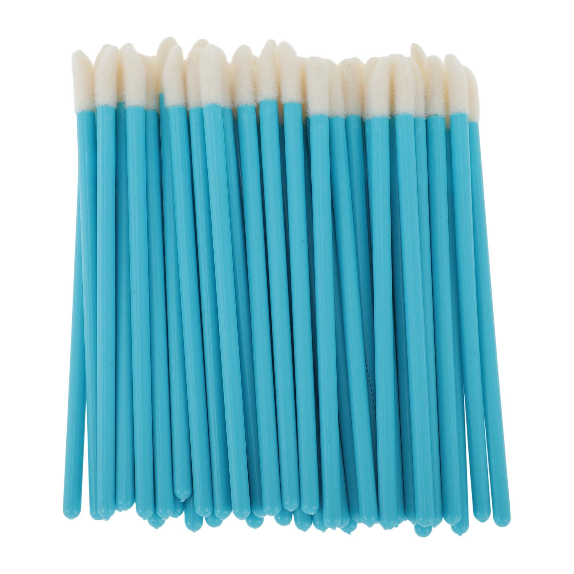 Unique Bargains 50 Pcs Disposable Solid Rod Lip Brush for Daily Makeup Application Blue
