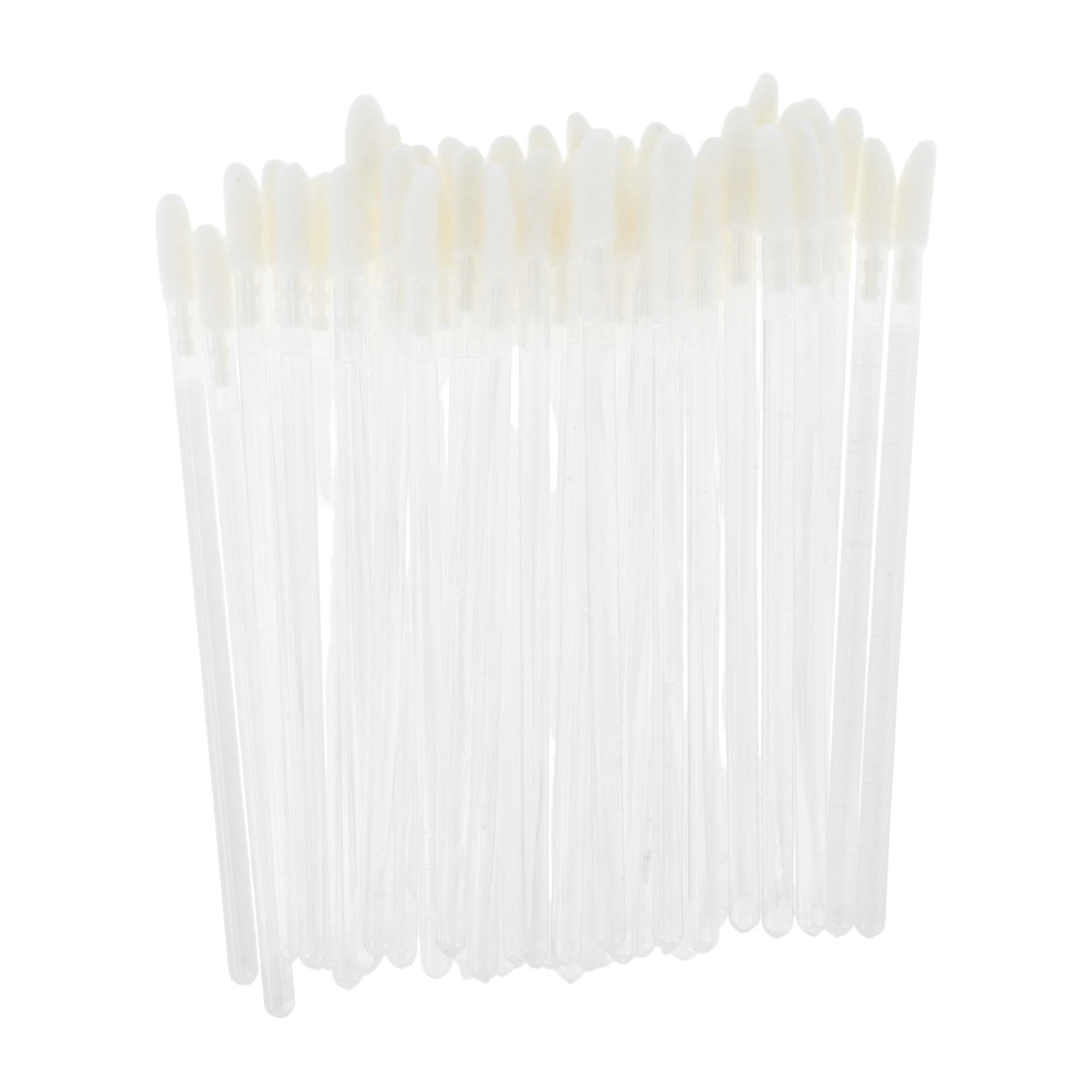 Unique Bargains 50 Pcs Disposable Solid Rod Lip Brush for Daily Makeup Application Clear