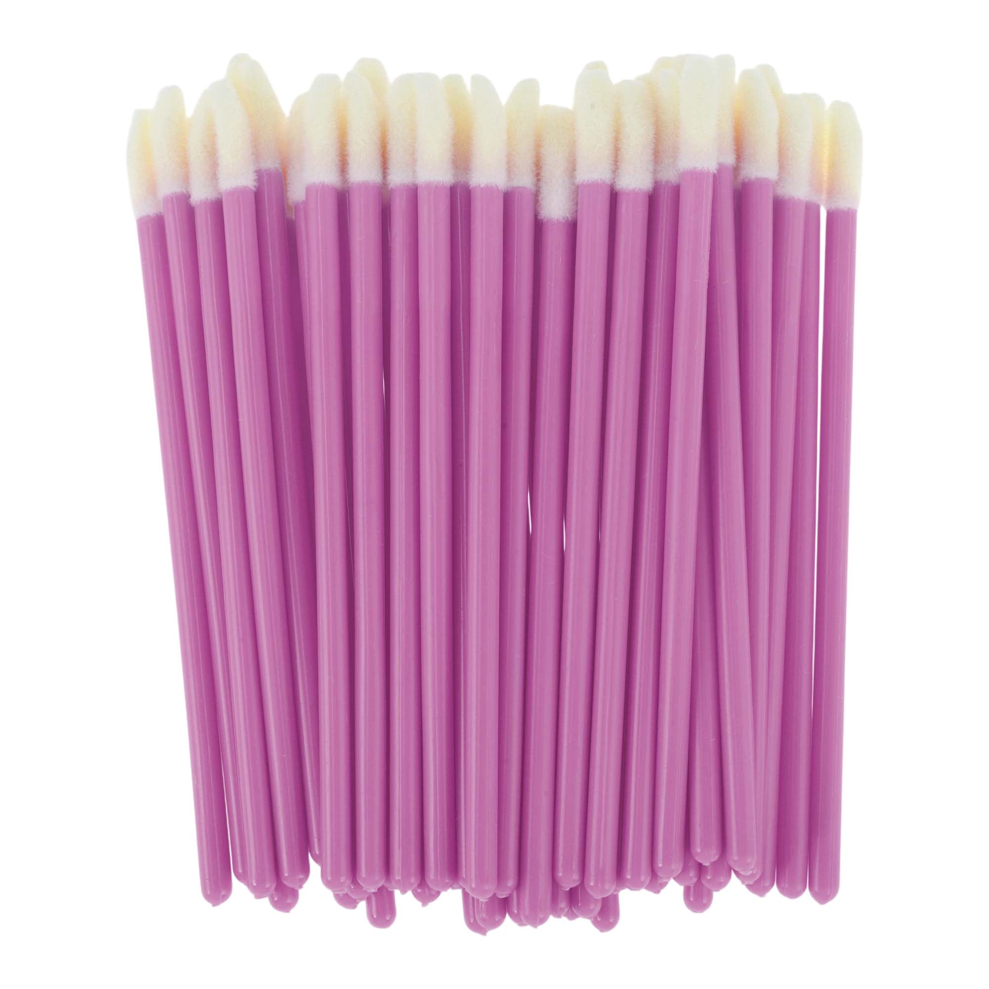 Unique Bargains 50 Pcs Disposable Solid Rod Lip Brush for Daily Makeup Application Purple