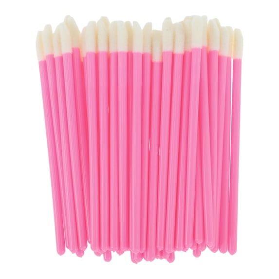 Unique Bargains 50 Pcs Disposable Solid Rod Lip Brush for Daily Makeup Application Red