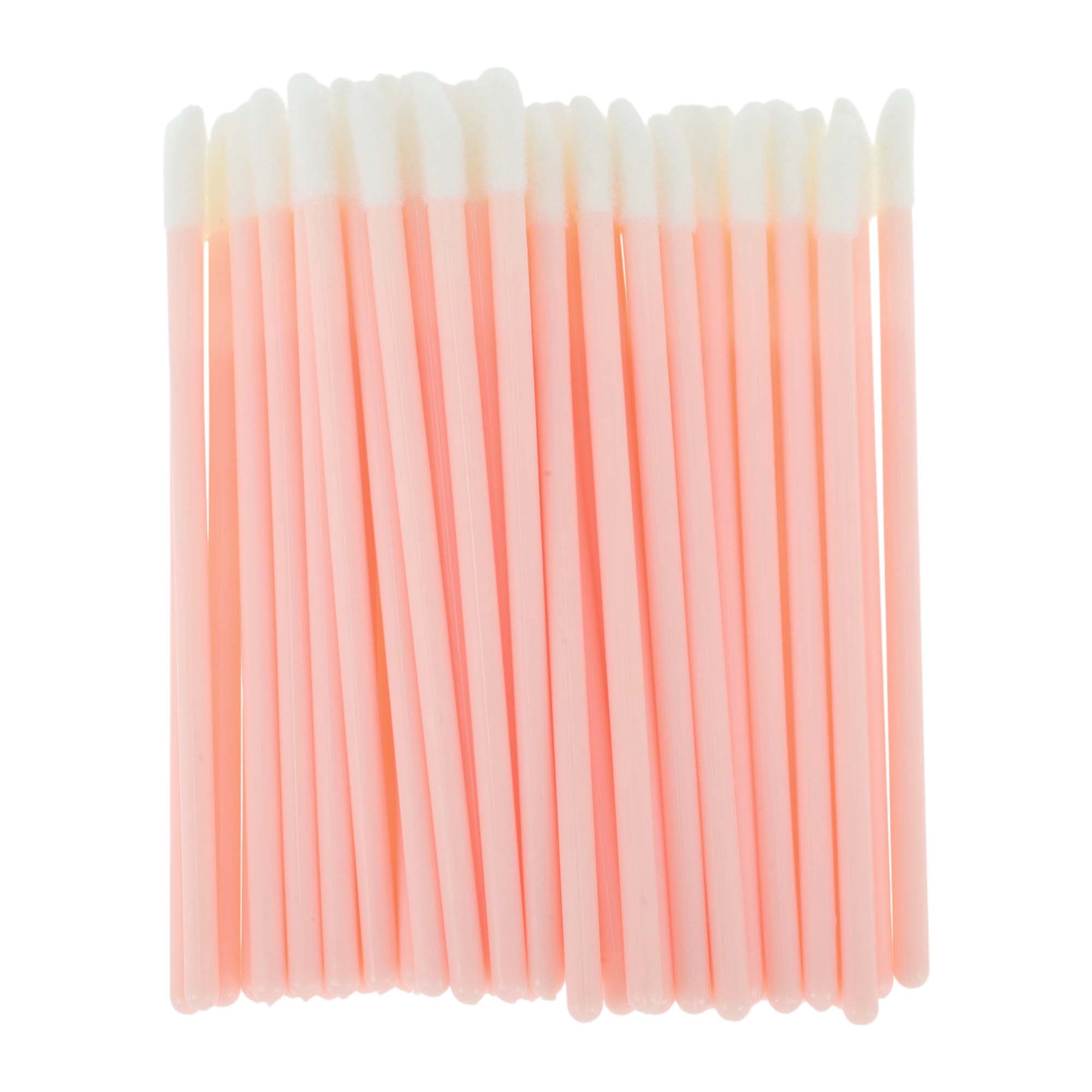 Unique Bargains 50 Pcs Disposable Solid Rod Lip Brush for Daily Makeup Light Pink