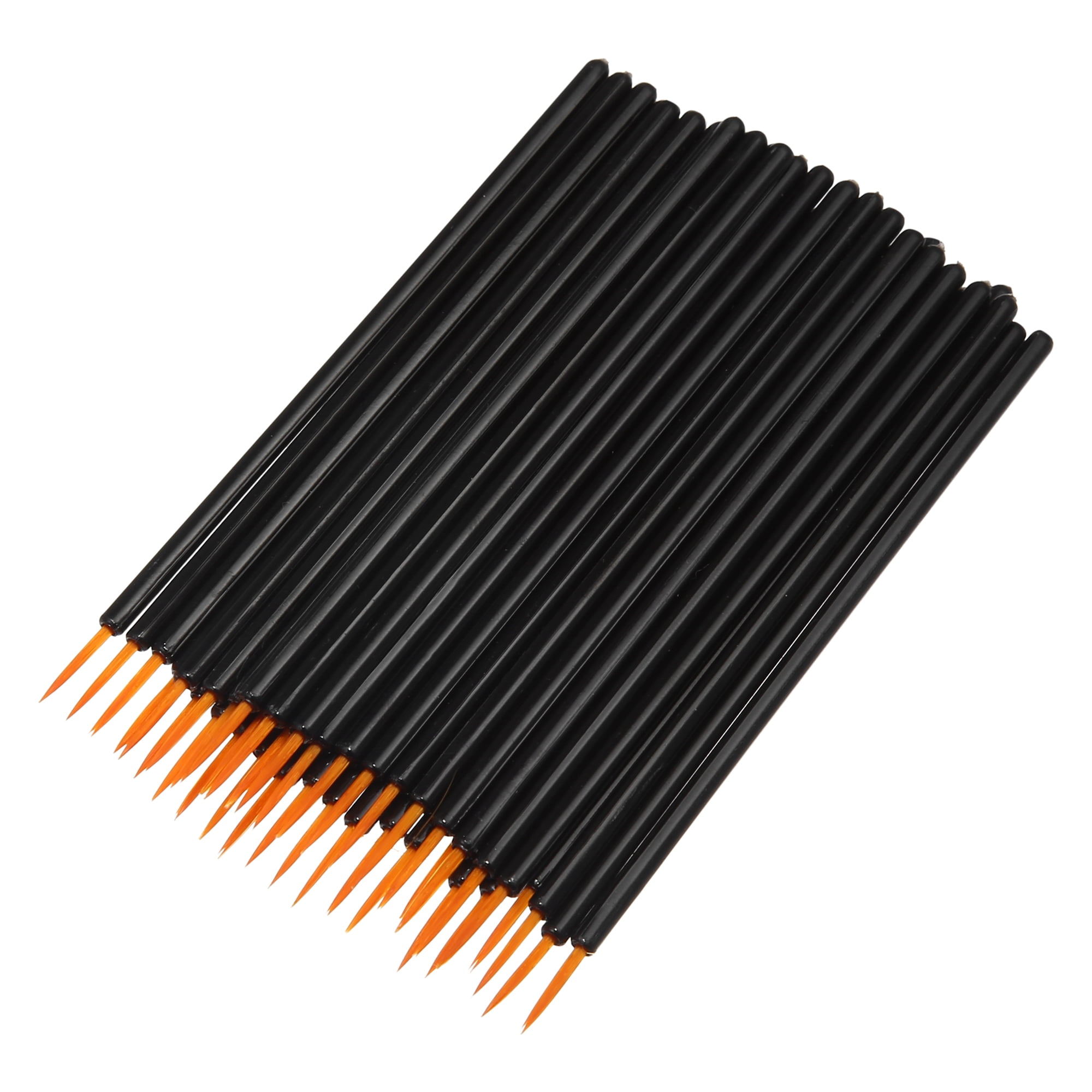 Unique Bargains 50 Pcs Eyeliner Brushes Applicators with Cover Eyeliner Brushes Black