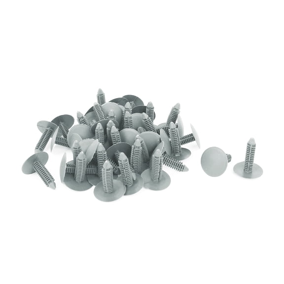 Unique Bargains 50 Pcs Gray Plastic Rivet Trim Fastener Clips 7mm x 24mm x 30mm