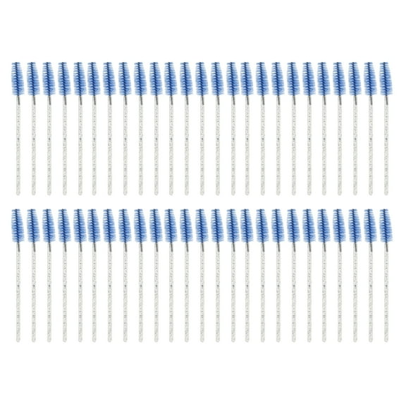 Unique Bargains 50 Pcs Lightweight Eyebrow Brushes for Business Travel Blue Nylon Plastic