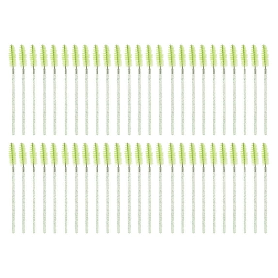 Unique Bargains 50 Pcs Lightweight Eyebrow Brushes for Business Travel Green Nylon Plastic