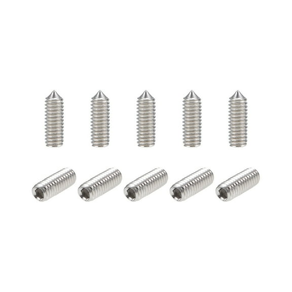 Unique Bargains 50 Pcs M3x10mm Internal Hex Socket Set Grub Screws Cone Point 304 Stainless Steel Screw