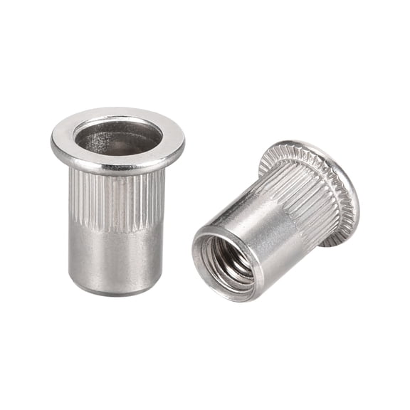 Unique Bargains 50 Pcs M8 304 Stainless Steel Rivet Nuts Flat Head Insert