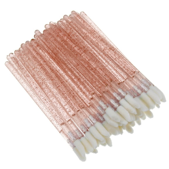 Unique Bargains 50 Pcs Not Reusable Lip Brushes Make Up Brush Lipstick Lip Gloss Brushes Applicator Tool Kits Red