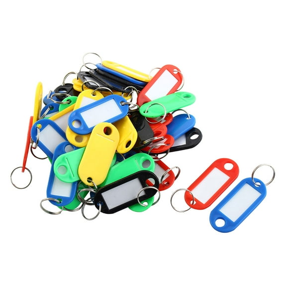 Unique Bargains 50 Pcs Plastic ID Card Keyring Name Tag Badge Clip Holder Office Stationery Assorted Color