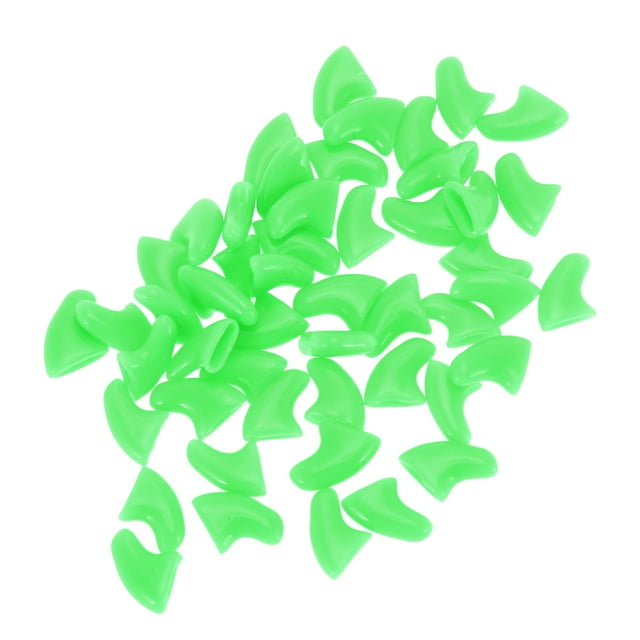 Unique Bargains 50 Pcs Portable Anti-scratch Pet Nail Caps for Dog Extra Small Green