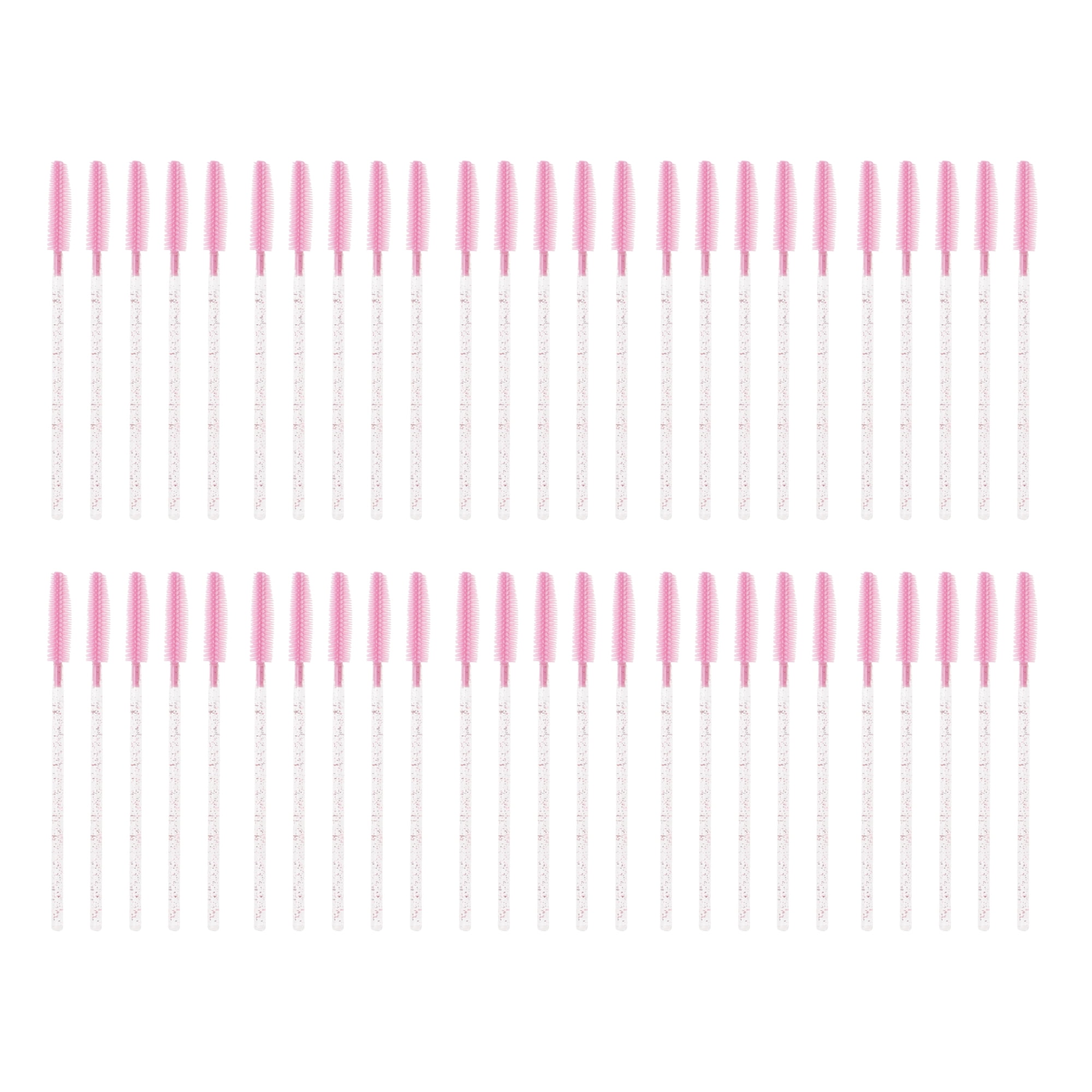 Unique Bargains 50 Pcs Portable Silicone Eyelash Brush for Bathroom Pink