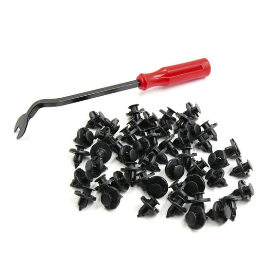 Unique Bargains Durable 50Pcs Retainer Clips Car Plastic Rivets with 1Pc Fastener Remover for Nissan Altima