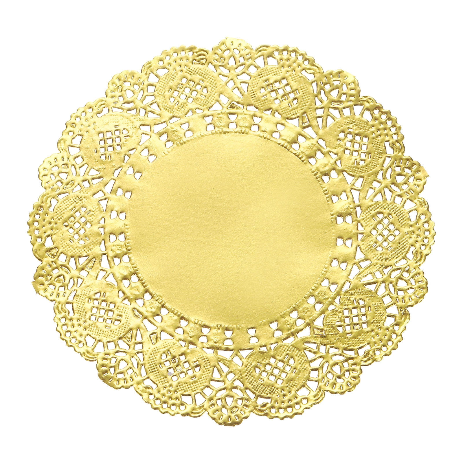 Unique Bargains 50 Pcs Round Paper Doilies for Food Tableware Parties Birthday