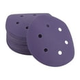 thumbnail image 1 of Unique Bargains 50 Pcs Sanding Discs, 6 Inch 6 Hole Hook and Loop Sandpaper Universal for Metal, Wood, Automotive Repair Durability Ceramic Polyester Film Purple 220 Grit, 1 of 7