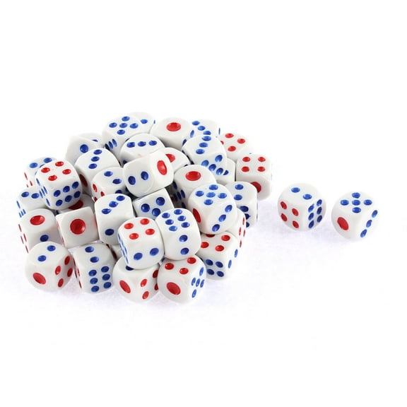Unique Bargains 50 Pcs Square 1-6 Number Dots Casino Party Bar Holiday Game Gambling Dices