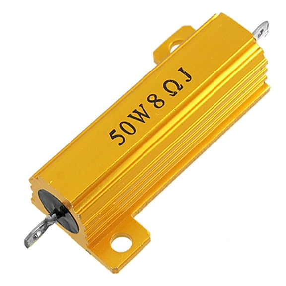 Unique Bargains 50 Watt 8 Ohm 5% Aluminum Housed Wirewound Power Resistor Gold Tone