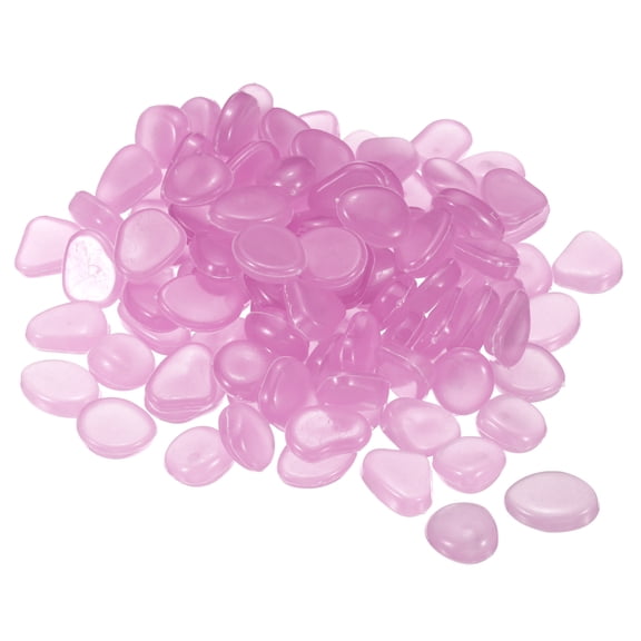 Unique Bargains 500Pack Glow Rocks 8-11mm Glow Pebbles Luminous Stones Decor Purple