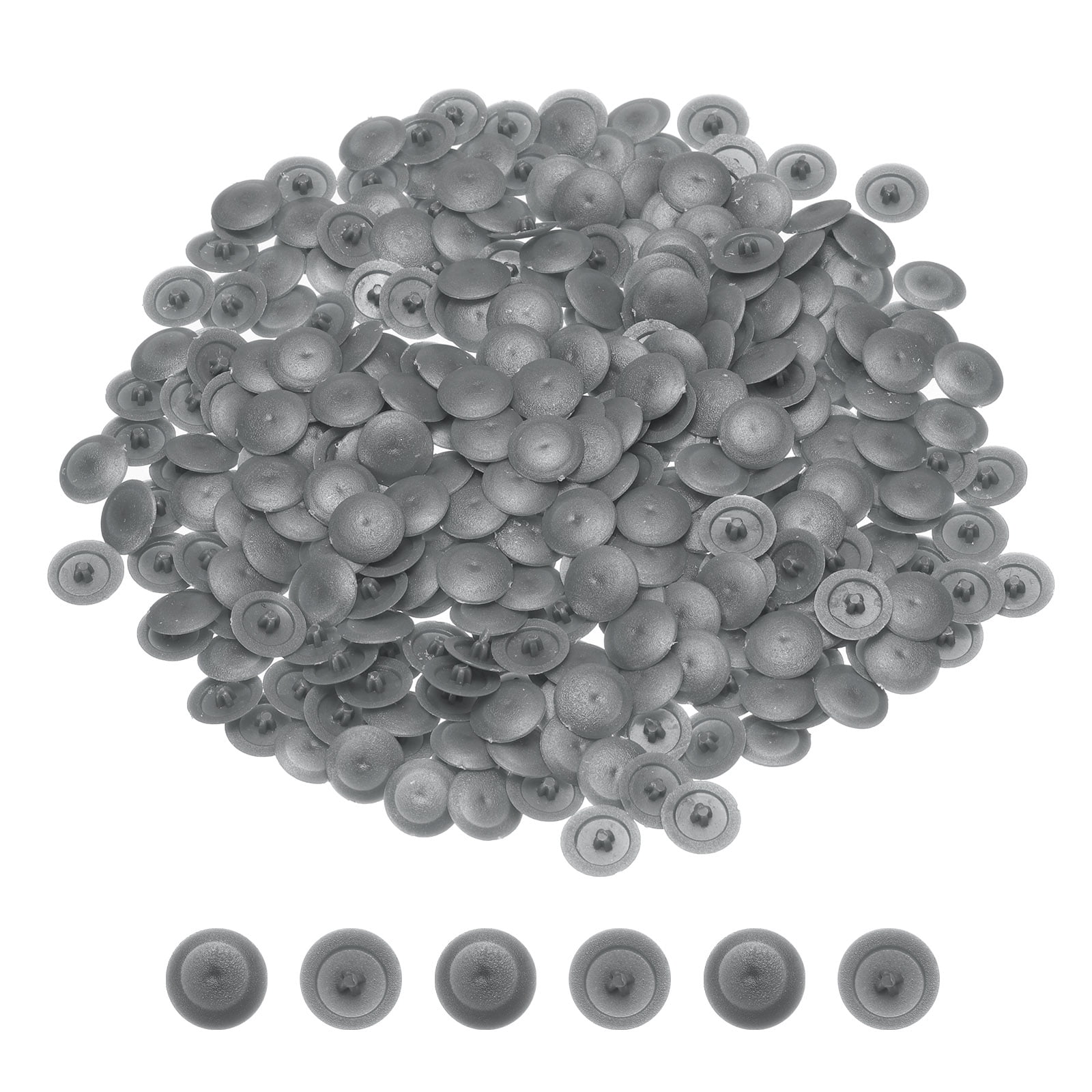 Unique Bargains 500Pcs Durable Plastic Screw Cap Covers Deep Gray
