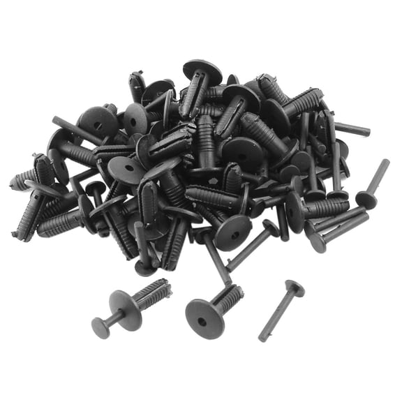 Unique Bargains 50PCS Black 6mm Hole Plastic Rivet Car Door Trim Panel Retainer Fastener