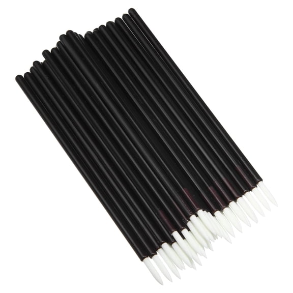 Unique Bargains 50PCS Eyeliner Brushes Applicators Makeup Eyeliner Brushes Nylon Black White with Cover